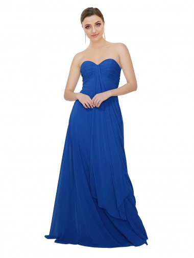 Chiffon Keyhole Back Long Sweetheart A-Line Bridesmaid Dress / Evening Dress Stockport