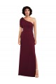Soft Chiffon Long One Shoulder Burgundy A-Line Formal Evening Gown / Bridesmaid Dress Stockport