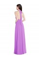 Soft Chiffon Backless Long Halter Neck A-Line Formal Evening Gown / Bridesmaid Dress Stockport
