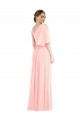 Soft Chiffon Long One Shoulder Pink A-Line Semi Formal Evening Dress / Bridesmaid Dress Stockport