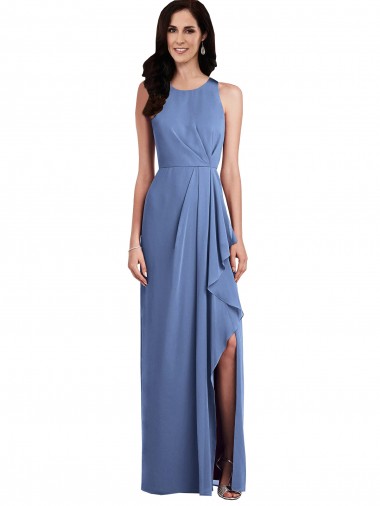 Soft Chiffon Keyhole Back Long Jewel Neck A-Line Bridesmaid Dress Stockport