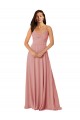 Lxue Chiffon V-Back Long V-Neck A-Line Bridesmaid Dress Stockport