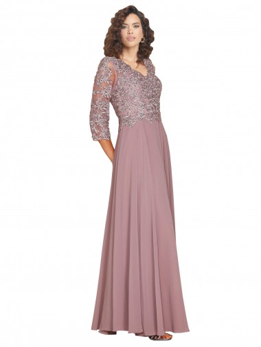 Soft Chiffon Long V-Neck A-Line Prom Dress / Bridesmaid Dress Stockport