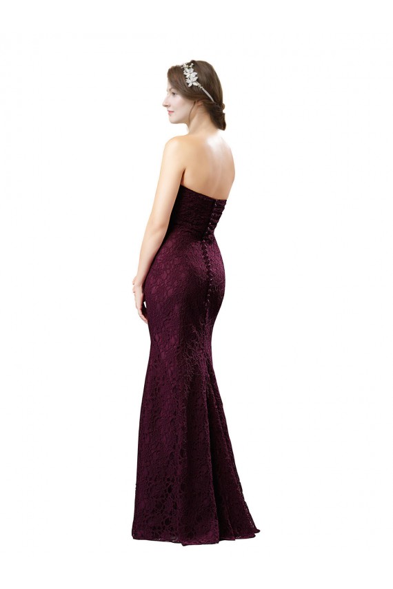 Lace Long Sweetheart Grape A-Line Bridesmaid Dress Stockport