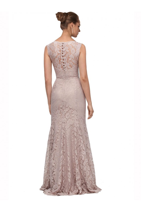 Lace Long Illusion Neck Mermaid Prom Dress / Bridesmaid Dress Stockport