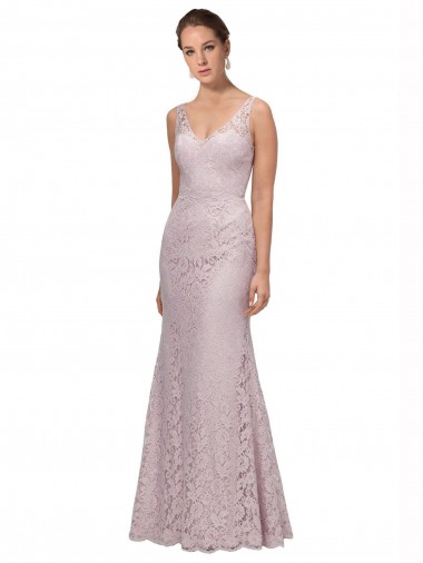Lace V-Back Long V-Neck Mermaid Formal Dress / Bridesmaid Dress Stockport