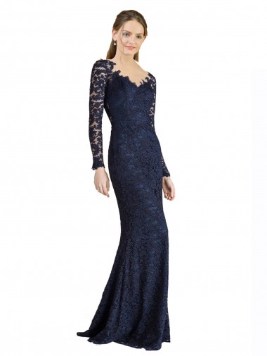 Lace Keyhole Back Long Sweetheart Mermaid Prom Dress / Bridesmaid Dress Stockport