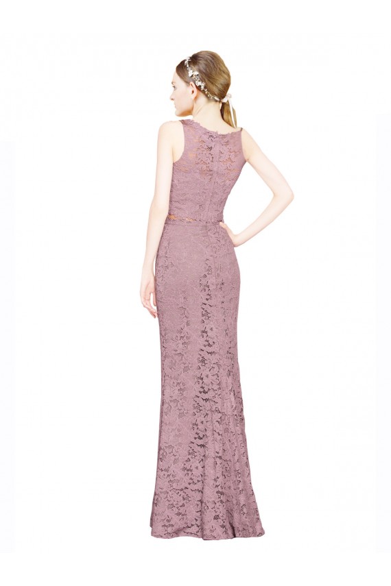 Lace Long Illusion Neck Mermaid Prom Dress / Bridesmaid Dress Stockport