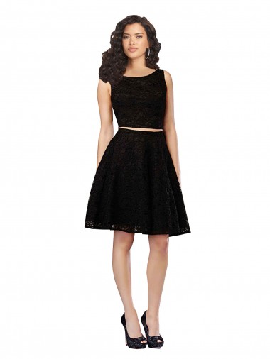 Lace Knee Length Jewel Neck A-Line Bridesmaid Dress Stockport