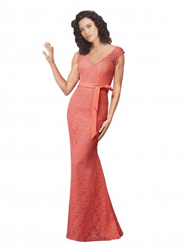 Lace Open Back Long V-Neck Mermaid Bridesmaid Dress Stockport