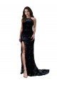 Lace Open Back Long High Neck Mermaid Black Tie Evening Gown / Prom Dress / Bridesmaid Dress Stockport