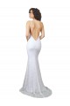Lace Backless Sweep Train High Neck Mermaid Wedding Dress Stockport