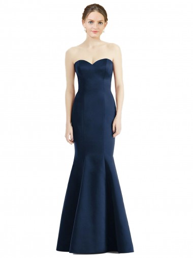 Satin Long Floor Length Sweetheart Mermaid Bridesmaid Dress Stockport