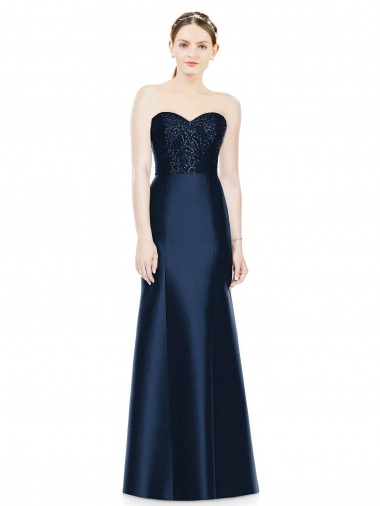 Satin Long Sweetheart Mermaid Evening Dress / Bridesmaid Dress Stockport