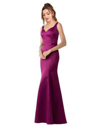 Satin Open Back Long Bateau Neck Sheath Black Tie Evening Gown / Prom Dress / Bridesmaid Dress Stockport