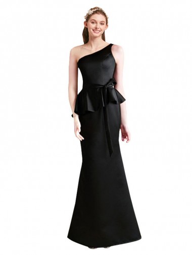 Satin Long One Shoulder Mermaid Bridesmaid Dress Stockport