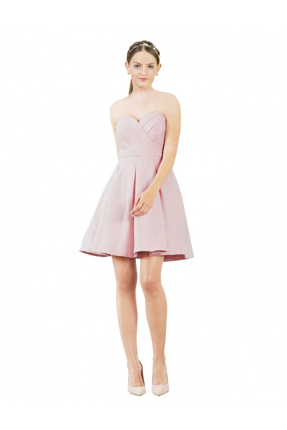 Satin Knee Length Sweetheart A-Line Evening Gown / Bridesmaid Dress Stockport