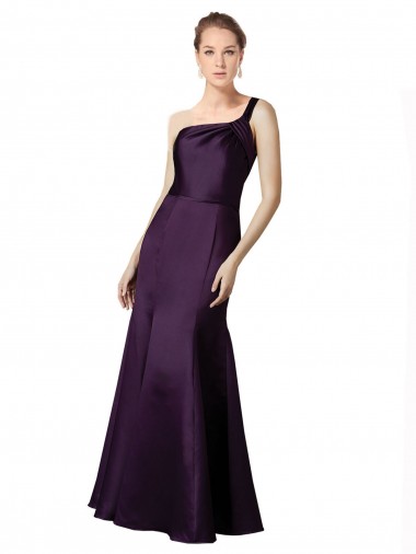 Satin Long One Shoulder Mermaid Prom Dress / Bridesmaid Dress Stockport
