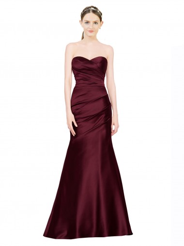 Satin Low Back Long Sweetheart Mermaid Formal Evening Gown / Prom Dress / Bridesmaid Dress Stockport