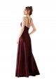 Satin Long Halter Neck A-Line Prom Dress / Bridesmaid Dress Stockport