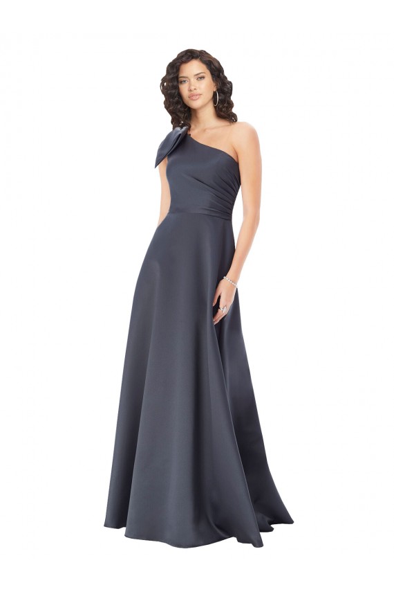 Satin Long One Shoulder A-Line Formal Evening Gown / Prom Dress / Bridesmaid Dress Stockport