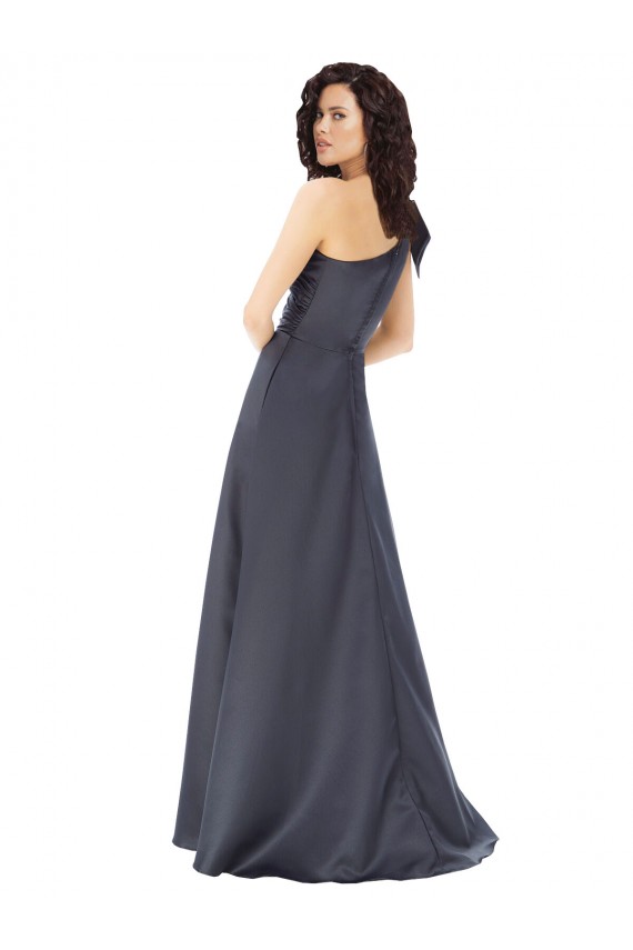 Satin Long One Shoulder A-Line Formal Evening Gown / Prom Dress / Bridesmaid Dress Stockport