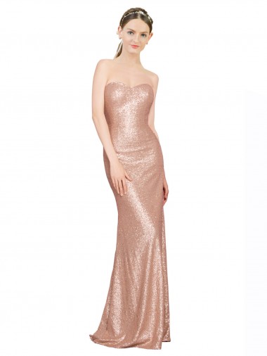 Sequin Low Back Long Sweetheart A-Line Formal Evening Gown / Prom Dress / Bridesmaid Dress Stockport