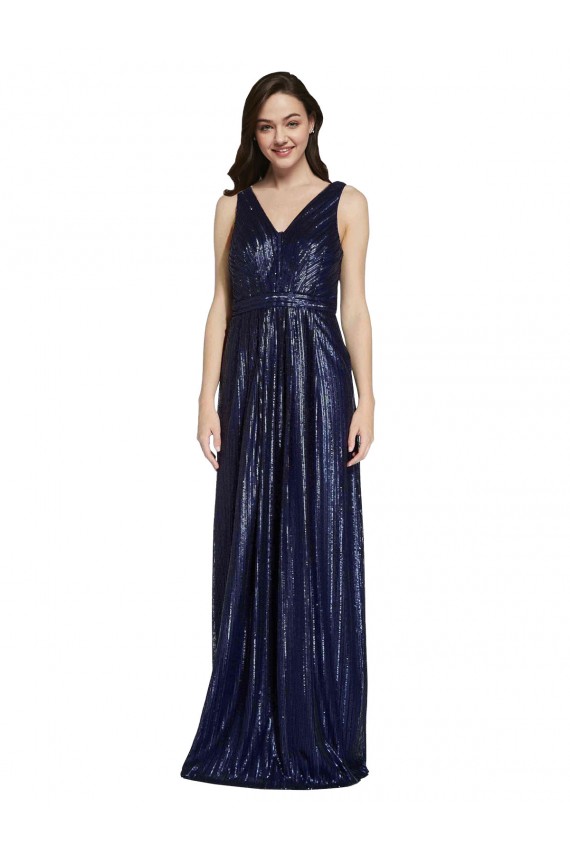 Sequin V-Back Long V-Neck Sheath Formal Evening Gown / Prom Dress / Bridesmaid Dress Stockport