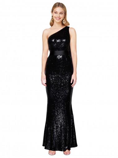 Sequin Long One Shoulder Mermaid Formal Evening Gown / Prom Dress / Bridesmaid Dress Stockport