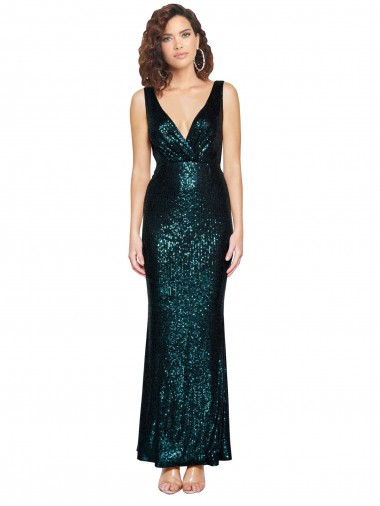 Sequin Long V-Neck Mermaid Bridesmaid Dress / Evening Dress Stockport