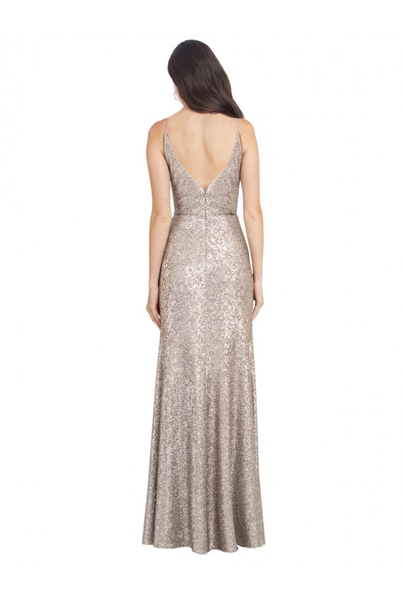 Sequin & Sparkling Sequin V-Back Long V-Neck Sheath Formal Evening Gown / Prom Dress / Bridesmaid Dress Stockport