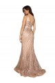 Sequin & Sparkling Sequin V-Back Long V-Neck Mermaid Formal Plus Size Evening Gown / Prom Dress / Bridesmaid Dress Stockport