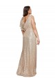 Sequin Long V-Neck A-Line Black Tie Plus Size Evening Gown / Prom Dress / Bridesmaid Dress Stockport
