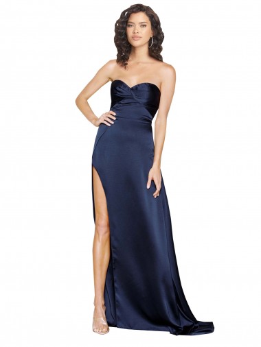 Silk like Satin Low Back Long Sweetheart A-Line Formal Evening Gown / Prom Dress / Bridesmaid Dress Stockport
