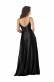 Silk like Satin Low Back Long V-Neck A-Line Formal Dress / Bridesmaid Dress Stockport
