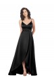 Silk like Satin Low Back Long V-Neck A-Line High Low Evening Gown / Prom Dress / Bridesmaid Dress Stockport