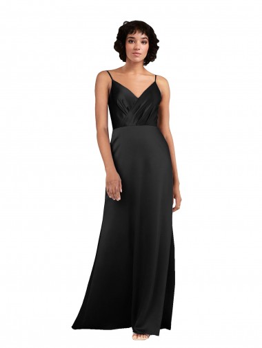 Silk like Satin Long V-Neck Column Formal Evening Gown / Prom Dress / Bridesmaid Dress Stockport