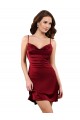 Silk like Satin Criss Cross Open Back Midi Length Cowl Neck Sheath Formal Evening Gown / Prom Dress / Bridesmaid Dress Stockport