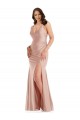 Silk like Satin Long V-Neck Dusty Pink Mermaid Formal Plus Size Evening Gown / Prom Dress / Bridesmaid Dress Stockport