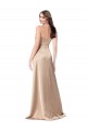 Silk like Satin Low Back Long Spaghetti Straps Champagne Pink A-Line Formal Evening Gown / Prom Dress / Bridesmaid Dress Stockport
