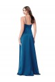 Silk like Satin Low Back Long Spaghetti Straps Peacock Blue A-Line Formal Evening Gown / Prom Dress / Bridesmaid Dress Stockport