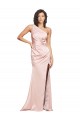 Silk like Satin Low Back Long One Shoulder Sheath Formal Evening Gown / Prom Dress / Bridesmaid Dress Stockport