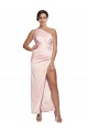 Silk like Satin Low Back Long One Shoulder A-Line Semi Formal Evening Dress / Prom Dress / Bridesmaid Dress Stockport
