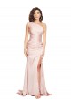 Silk like Satin Long One Shoulder Sheath Black Tie Evening Dress / Prom Dress / Bridesmaid Dress Stockport
