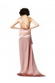 Silk like Satin Open Back Long One Shoulder A-Line Formal Evening Gown / Prom Dress / Bridesmaid Dress Stockport
