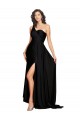 Silk like Satin Long One Shoulder Black A-Line Black Tie Evening Gown / Prom Dress / Bridesmaid Dress Stockport