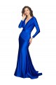Silk like Satin V-Back Long V-Neck Royal Blue Mermaid Formal Evening Gown / Prom Dress / Bridesmaid Dress Stockport