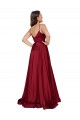 Silk like Satin Low Back Long Spaghetti Straps A-Line Black Tie Evening Gown / Prom Dress / Bridesmaid Dress Stockport