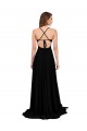 Spandex Open Back Long V-Neck A-Line Black Tie Evening Gown / Prom Dress / Bridesmaid Dress Stockport
