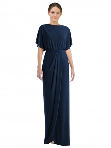 Spandex Open Back Long Bateau Neck Sheath Semi Formal Evening Dress / Prom Dress / Bridesmaid Dress Stockport